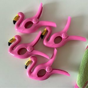 Flock of Flamingo Beach Towel Grips, so Cute! ECU